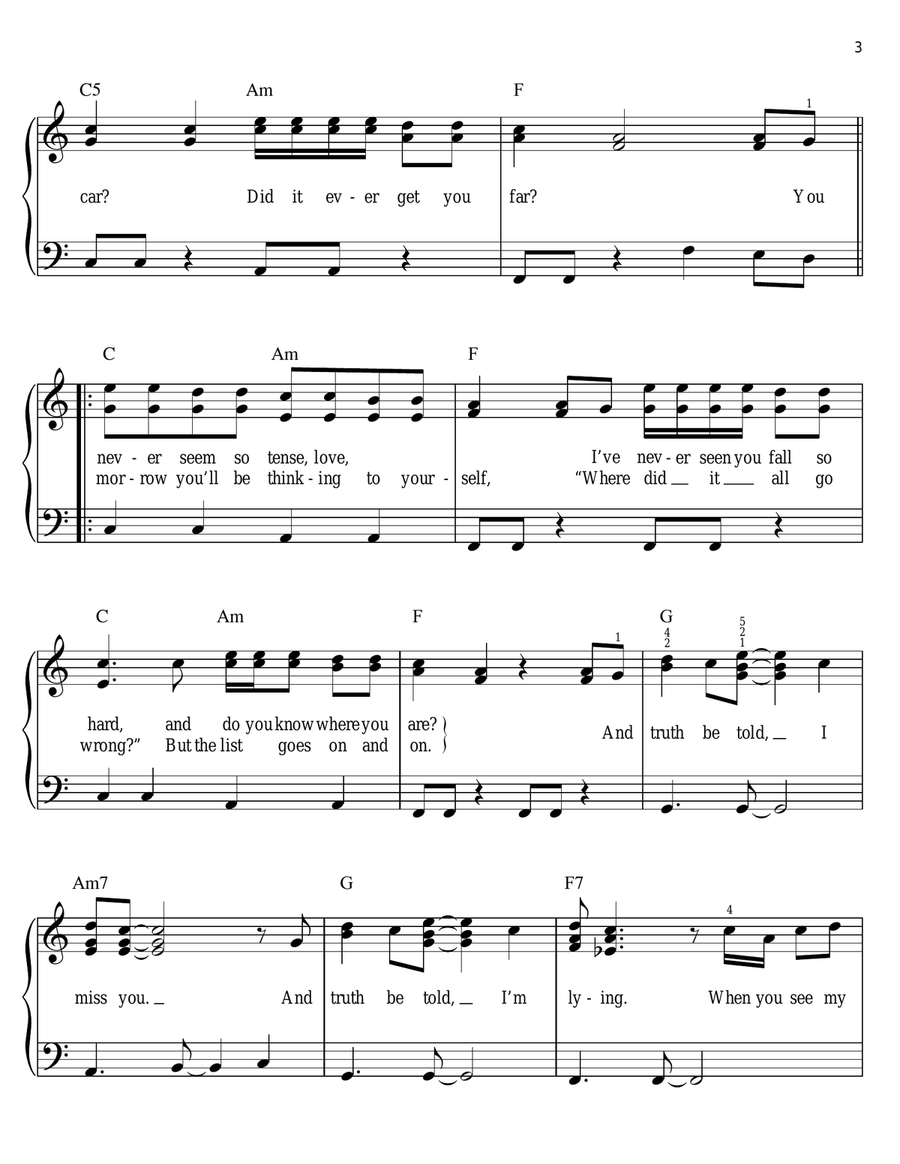 Gives You Hell Easy Piano scores gallery preview page 3