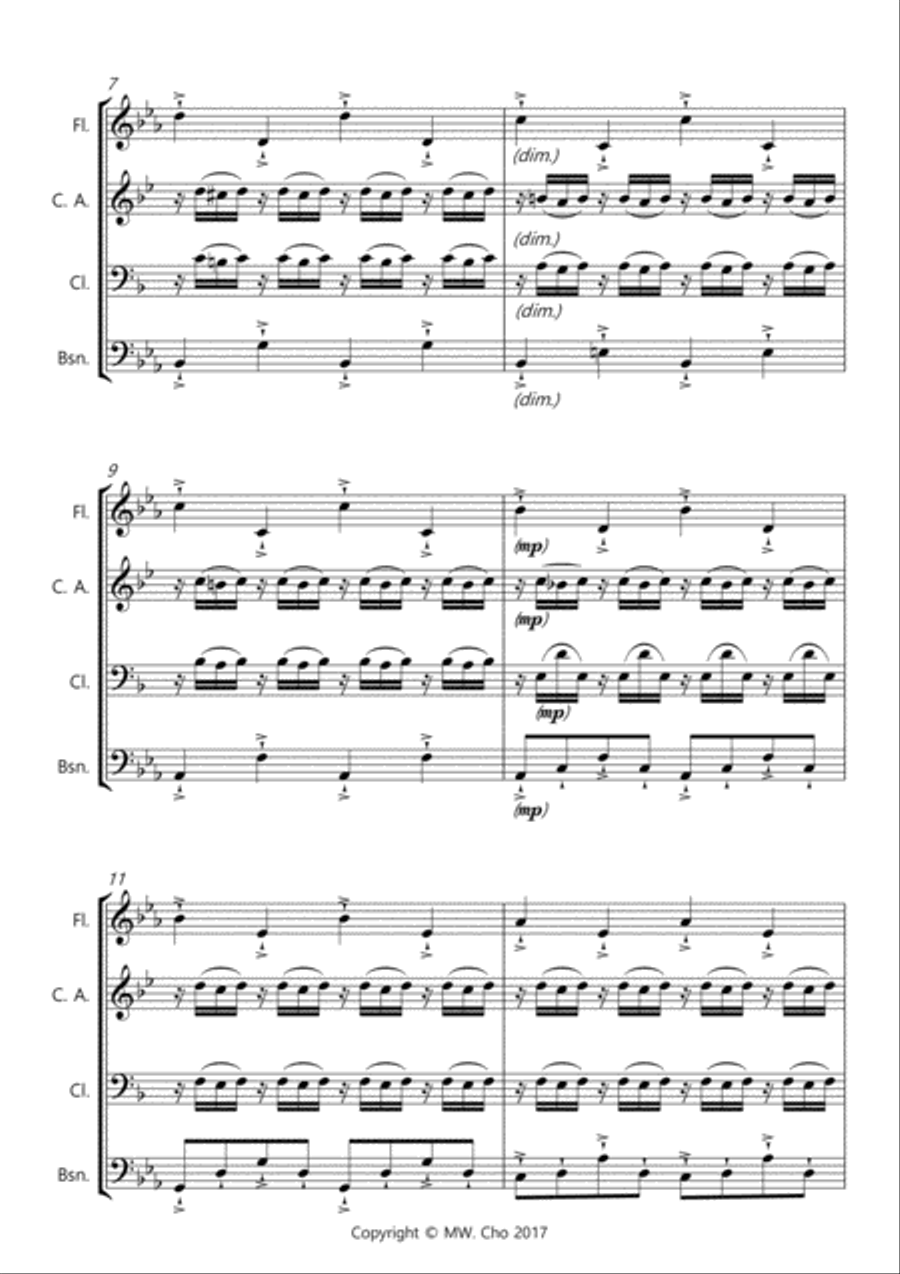 Prelude and Fugue No. 2 from "The Well-Tempered Clavier Bk 1", arr. for Woodwind Quartet, Op. 2(b) image number null