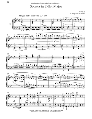 Book cover for Piano Sonata No. 4 In E-flat Major, Op. 7
