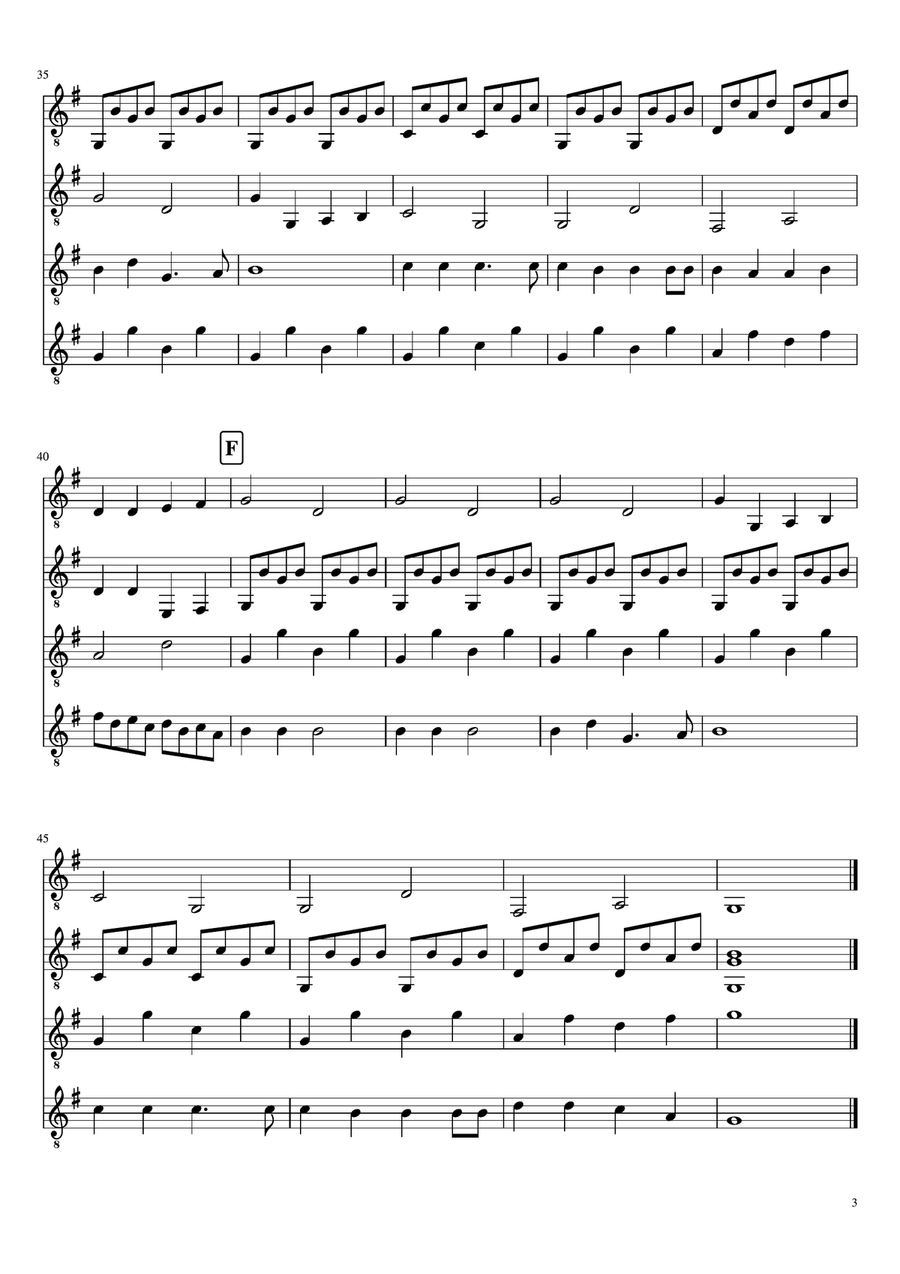 Jingle Bells - Easy Guitar Ensemble Guitar Ensemble scores gallery preview page 3