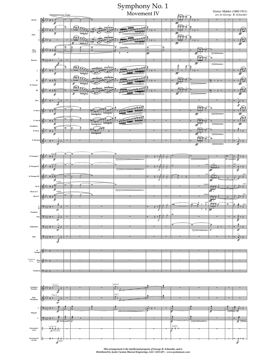 Mahler Symphony No. 1 (Finale) Transcribed for Concert Band Concert Band scores gallery preview page 3