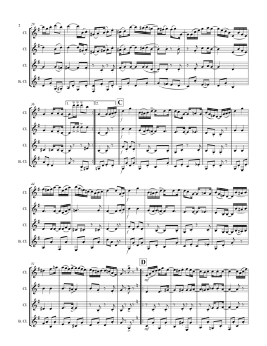 Joplin - “Weeping Willow” (for Clarinet Quartet) Clarinet Quartet scores gallery preview page 3