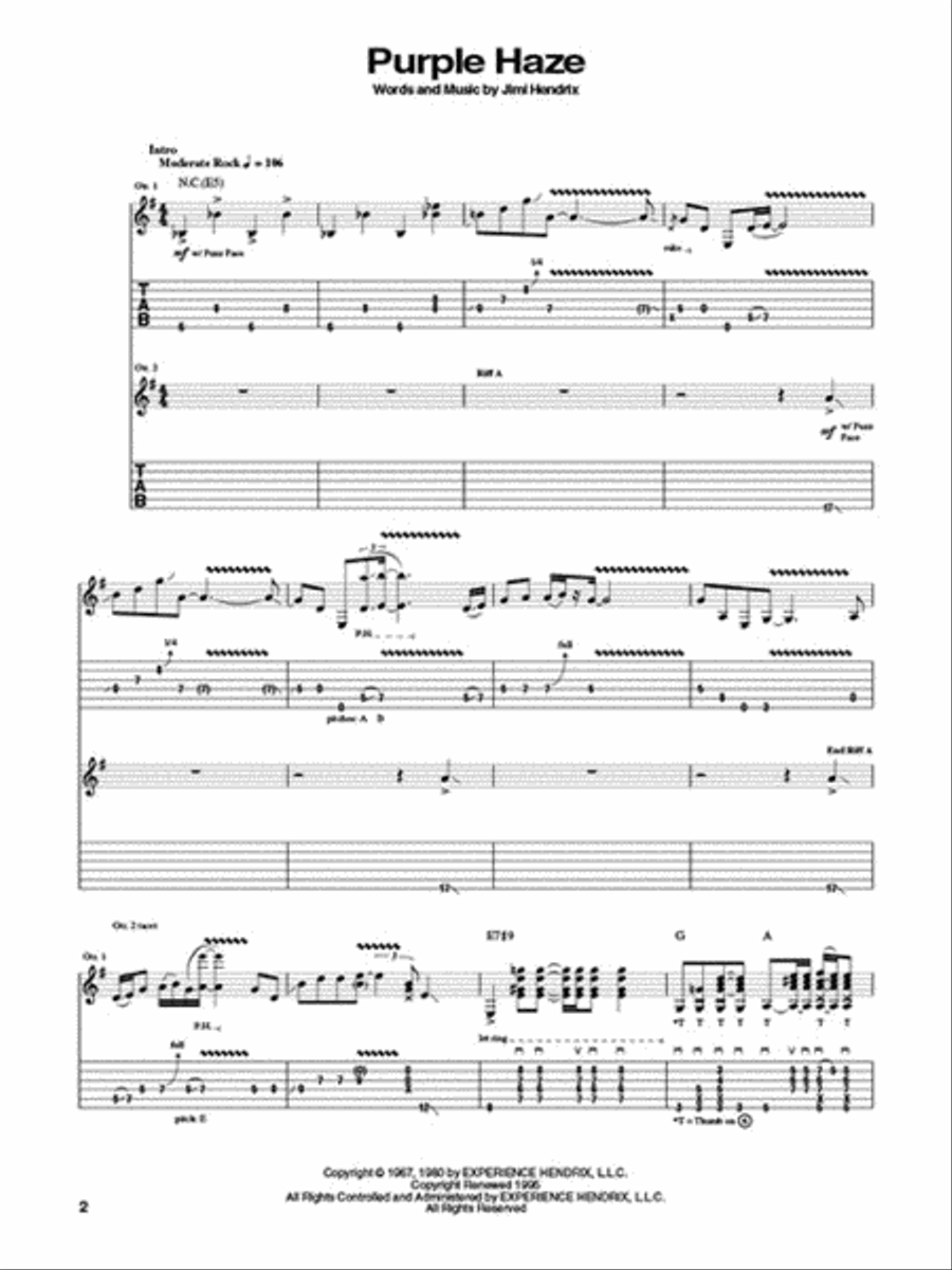 Jimi Hendrix – Smash Hits Electric Guitar scores gallery preview page 2