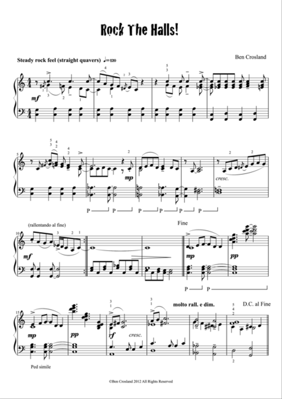 Rock the Halls! Rock the Halls! Piano Solo scores gallery preview page 1