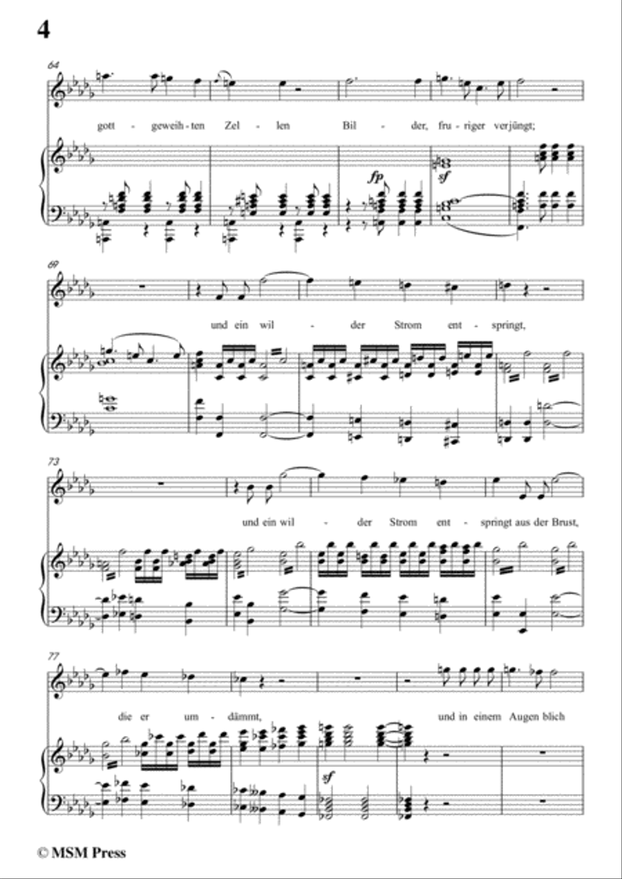 Schubert-Die Einsamkeit,in D flat Major,for Voice&Piano Voice scores gallery preview page 6