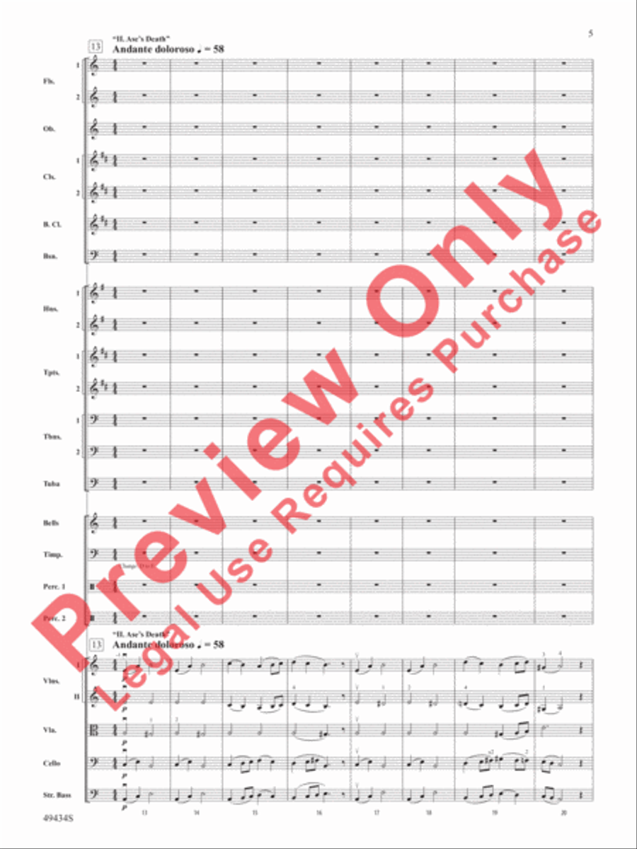 Peer Gynt Suite No.1, Op. 46 Full Orchestra scores gallery preview page 6