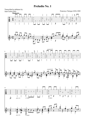 Preludio No. 1 in D minor (tab)