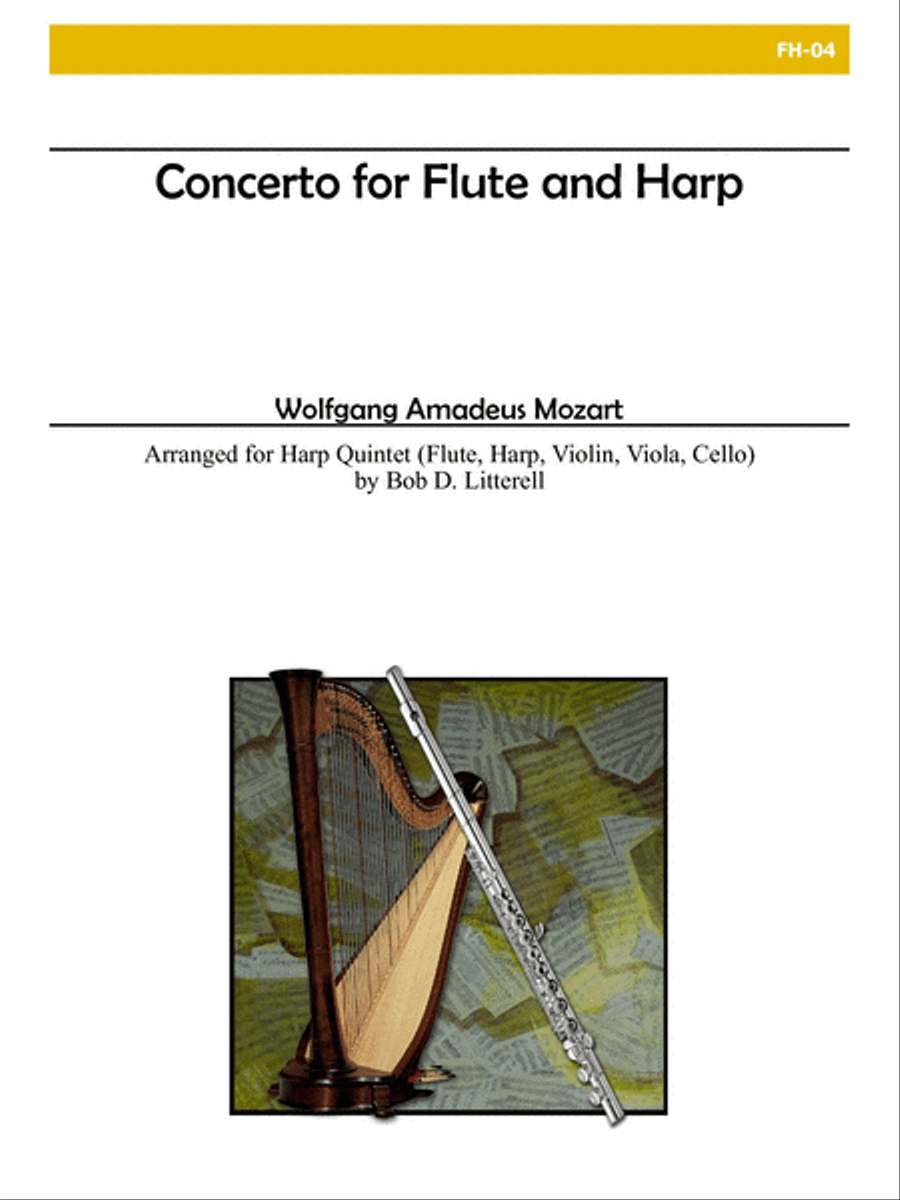 Concerto for Flute and Harp for Flute, Violin, Viola, Cello and Harp Flute scores gallery preview page 1