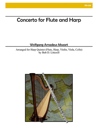 Book cover for Concerto for Flute and Harp for Flute, Violin, Viola, Cello and Harp