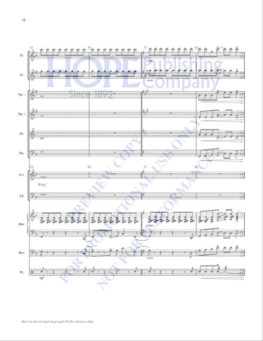 Hark! the Herald Angels Sing with Angels We Have Heard on High Choir scores gallery preview page 12