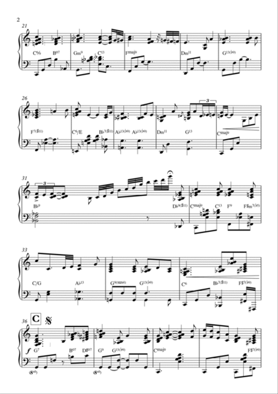 His eye is on the sparrow Piano Solo scores gallery preview page 2