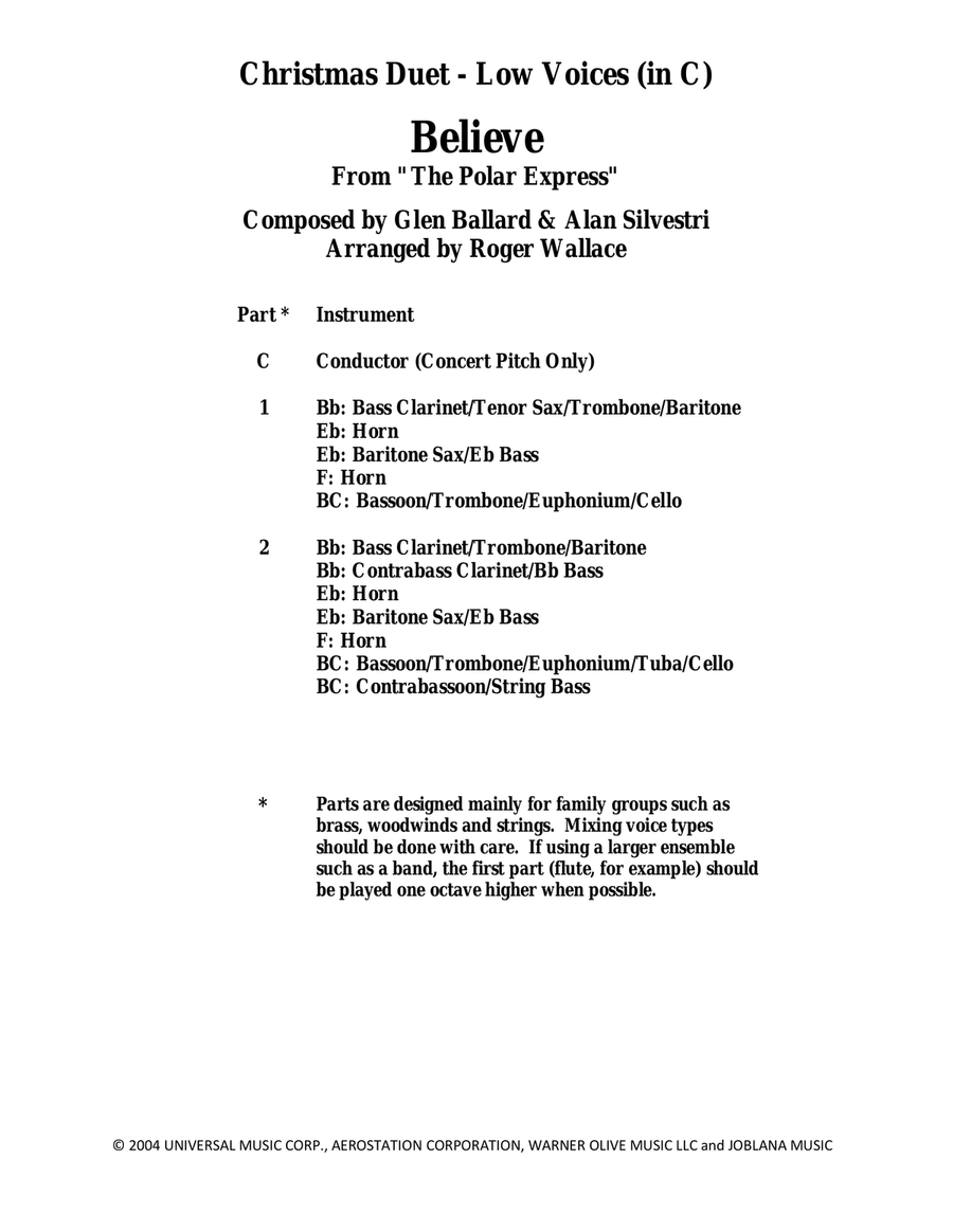 Believe Brass Duet scores gallery preview page 1