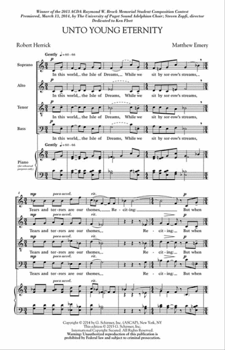 Unto Young Eternity Unto Young Eternity 4-Part scores gallery preview page 2