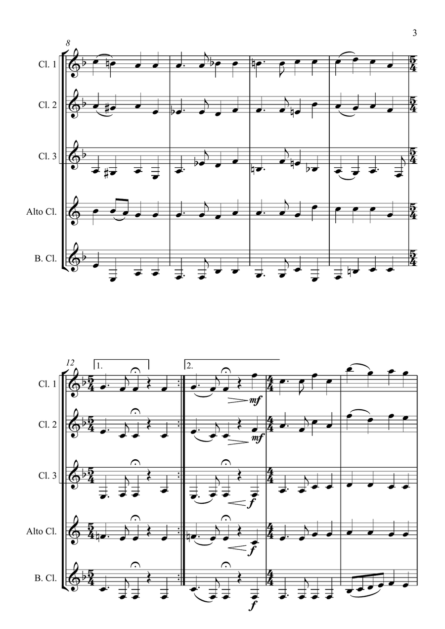 Eternal Father, Strong to Save Woodwind Ensemble scores gallery preview page 3