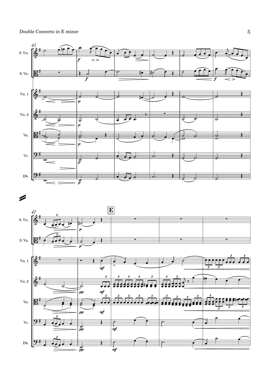 Bruch Double Concerto Op. 88 in E minor for Violin Viola and String Orchestra String Orchestra scores gallery preview page 6
