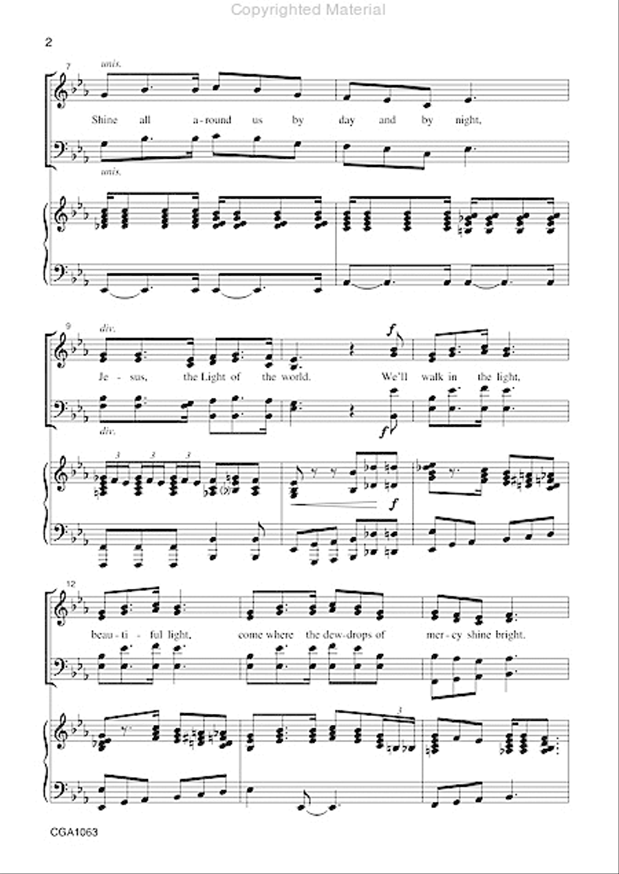 Walk in the Light (SATB) 4-Part scores gallery preview page 3