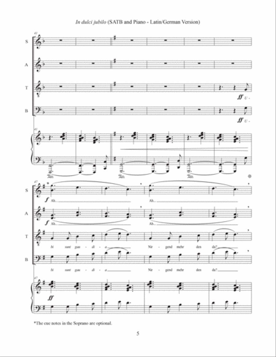 In dulci jubilo (SATB and Piano - Latin/German Version) 4-Part scores gallery preview page 6