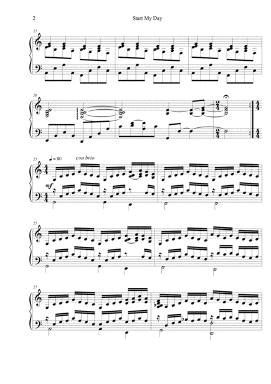 Start My Day Piano Solo scores gallery preview page 2