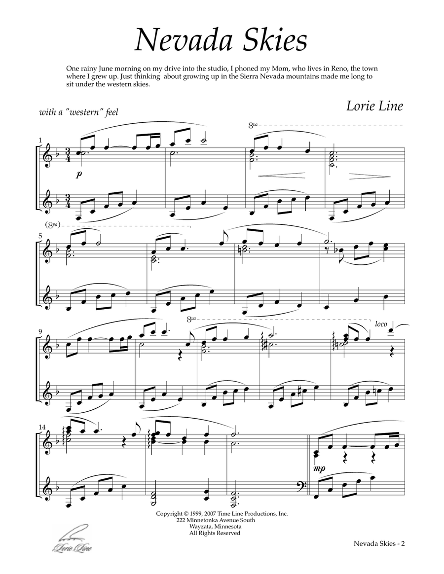 Nevada Skies Piano Solo scores gallery preview page 2