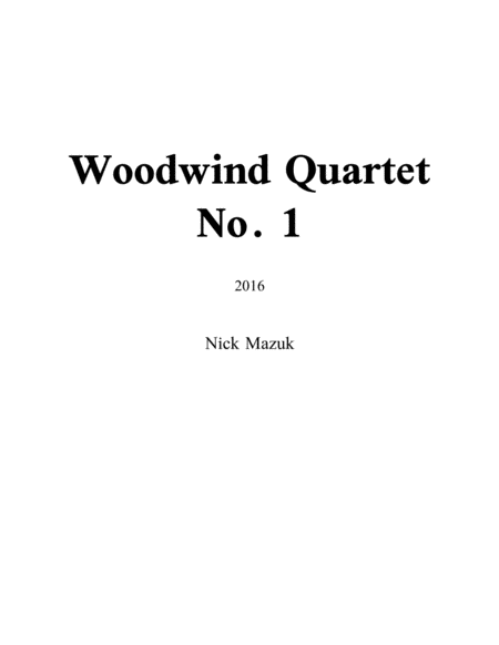 Woodwind Quartet No. 1 (score and parts) image number null