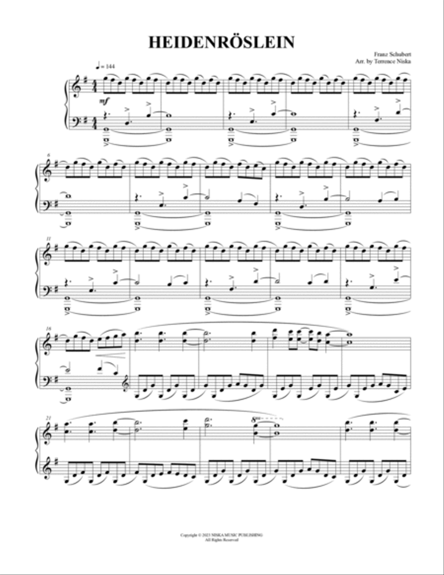 Heidenröslein Piano Solo scores gallery preview page 3