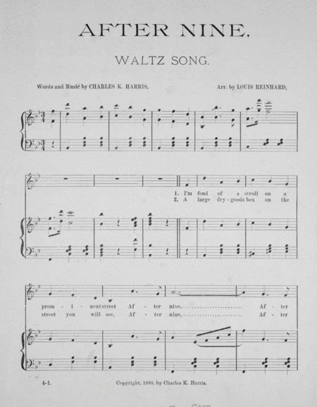 After Nine. Waltz Topical Song
