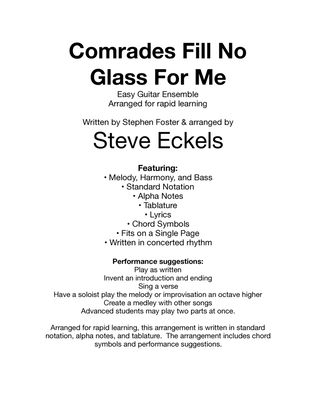 Book cover for Comrads Fill No Glass For Me