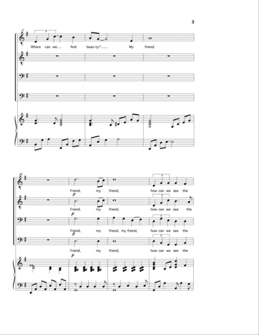 Friend (TTBB with piano) TTBB scores gallery preview page 2