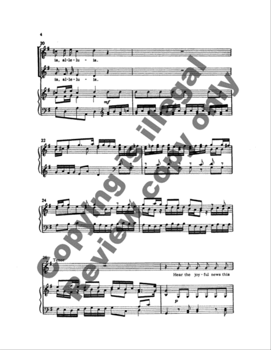 Hear The Joyful News (From Cantata no. 141) 4-Part scores gallery preview page 10