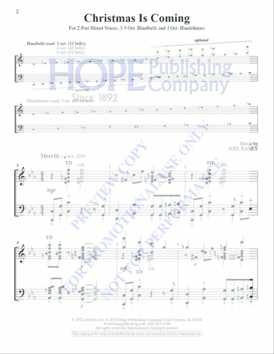 Christmas Is Coming Christmas Is Coming 5-Octaves scores gallery preview page 2