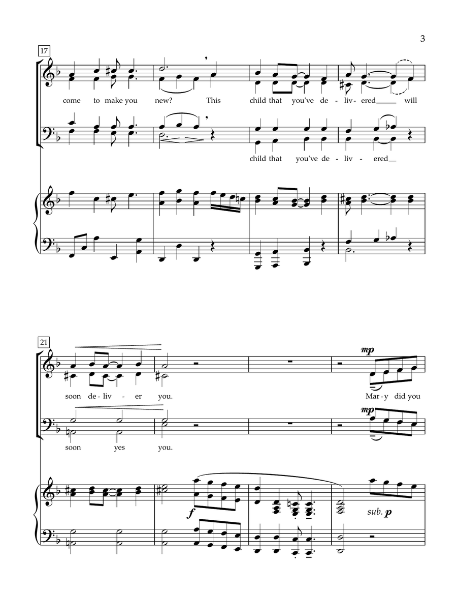 Mary, Did You Know? Mary, Did You Know? 4-Part scores gallery preview page 3