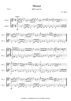 Minuet BWV anh 116