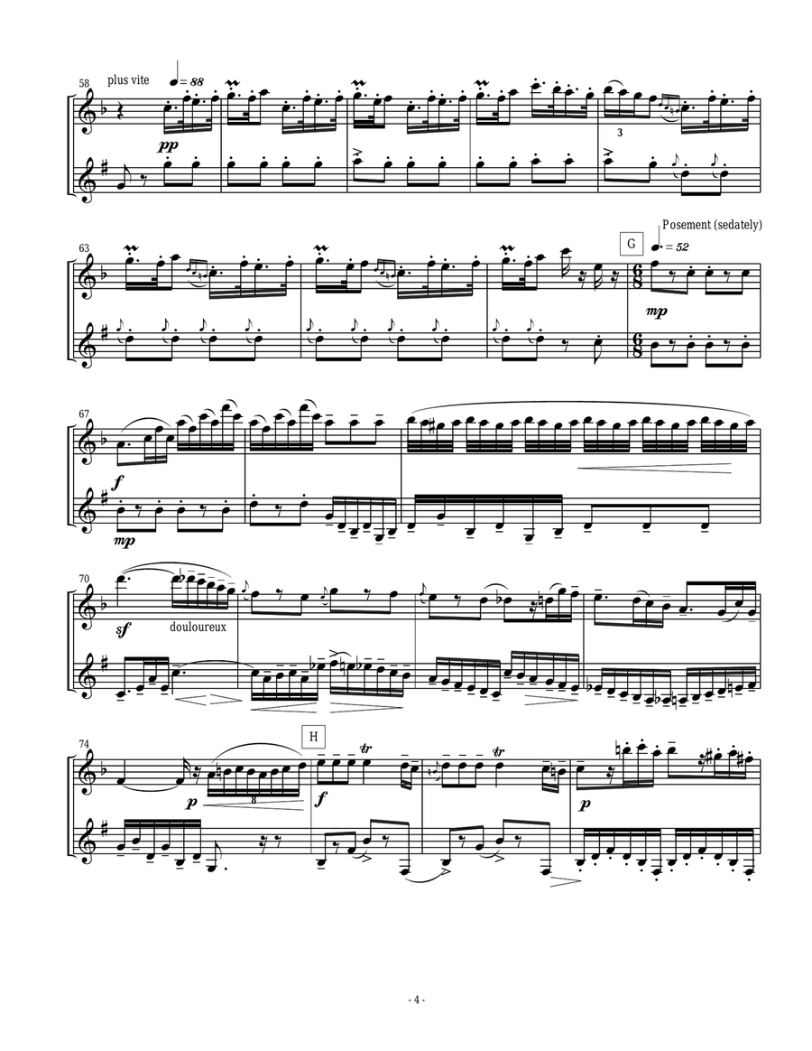 Eastern European Rhapsody - duets for flute and clarinet Woodwind Duet scores gallery preview page 4