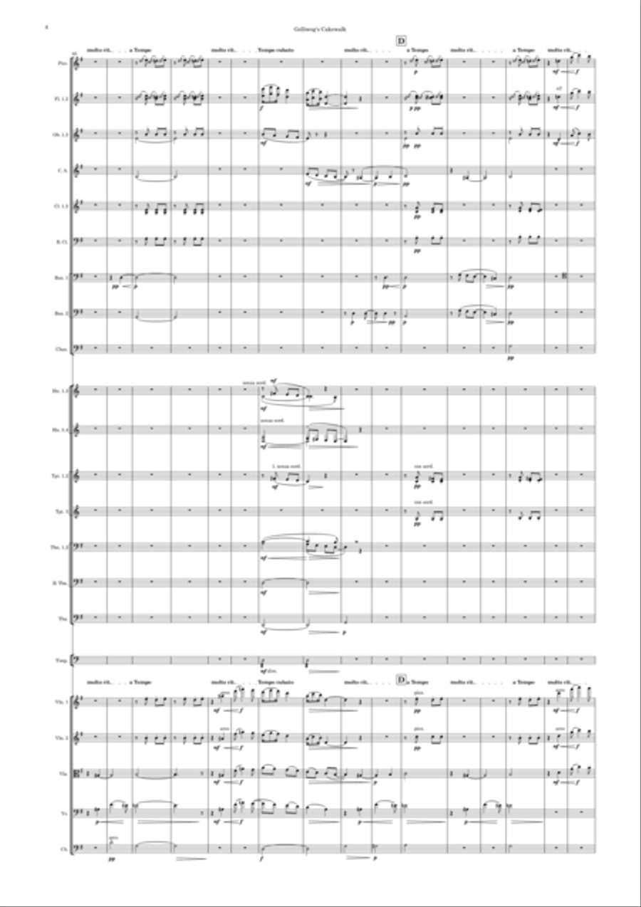 Golliwog's Cakewalk (Full Orchestra) – Score and Parts – Transposed to E Full Orchestra scores gallery preview page 6