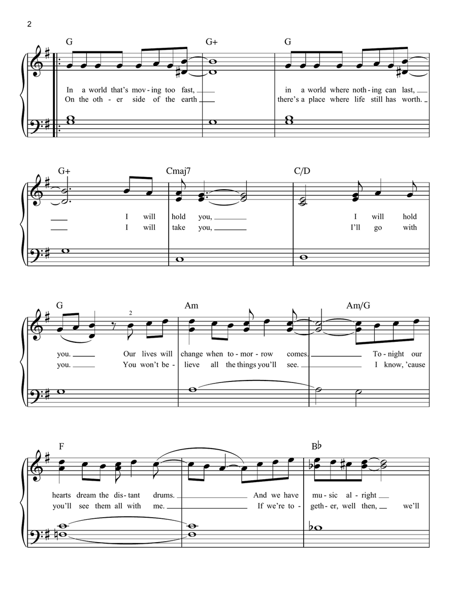 The Last Night Of The World Easy Piano scores gallery preview page 2
