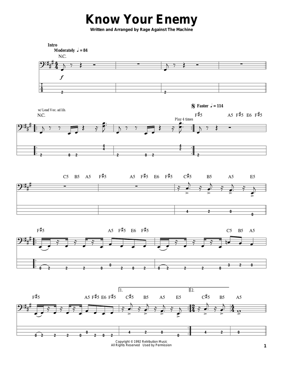 Know Your Enemy Acoustic Guitar scores gallery preview page 1