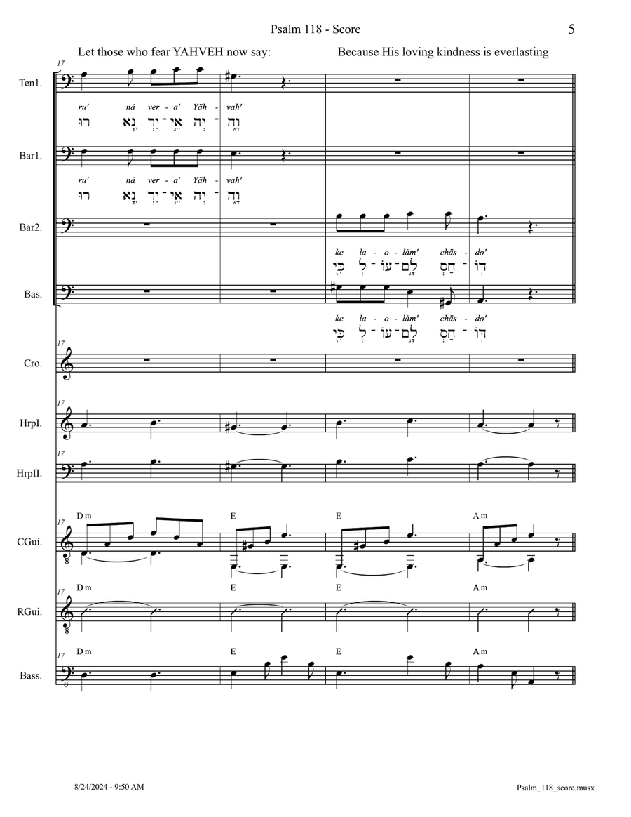 Psalm 118 - Score Only Small Ensemble scores gallery preview page 5