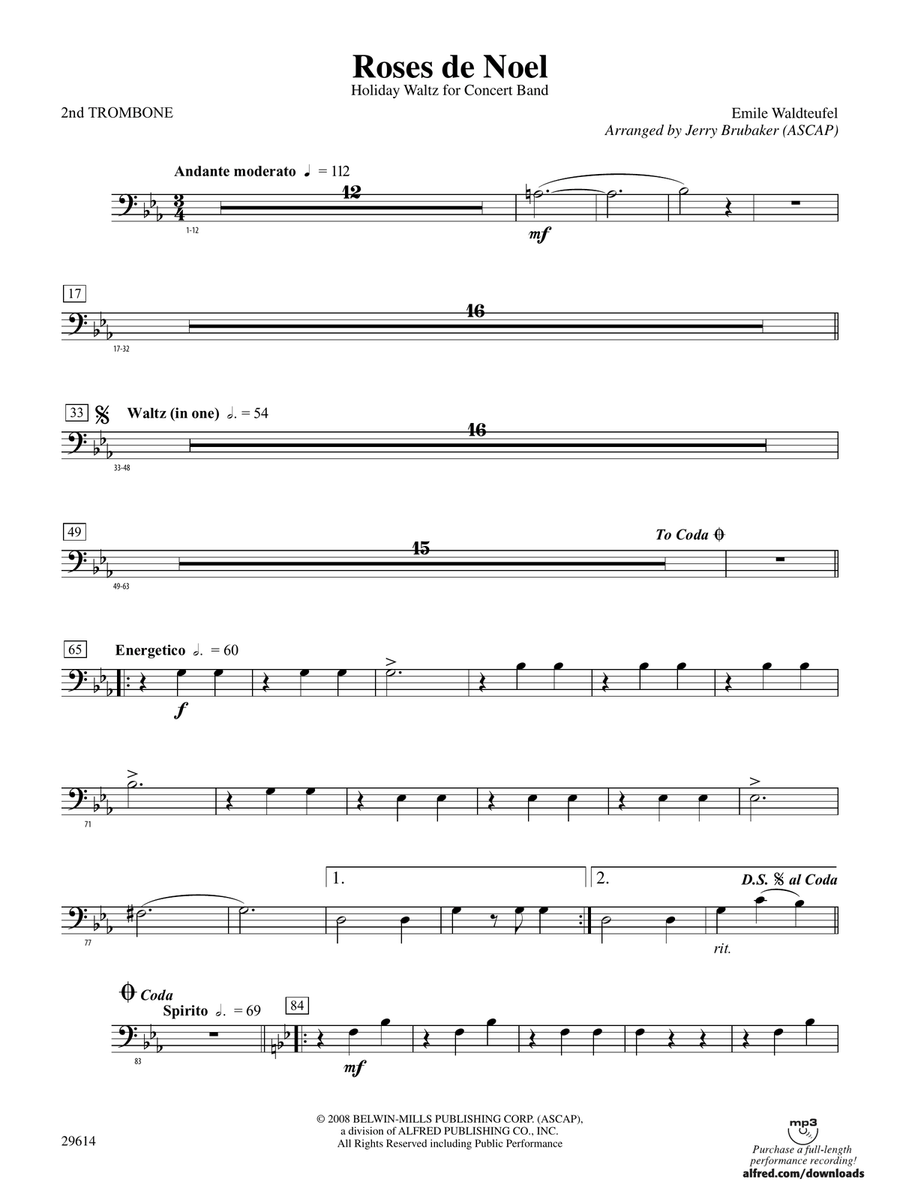 Roses de Noel: 2nd Trombone