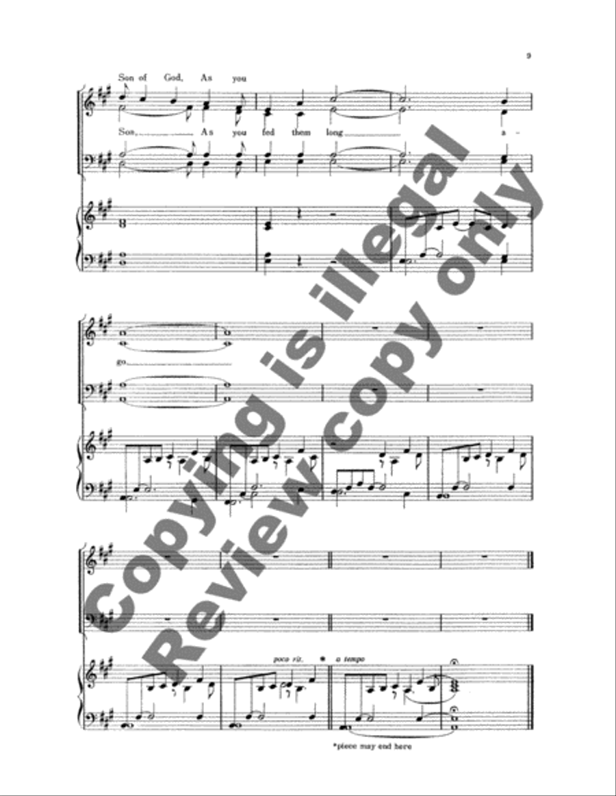 Feed Us Now, O Son of God 4-Part scores gallery preview page 10