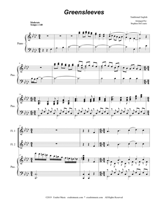 Greensleeves (for Flute Choir and Piano)