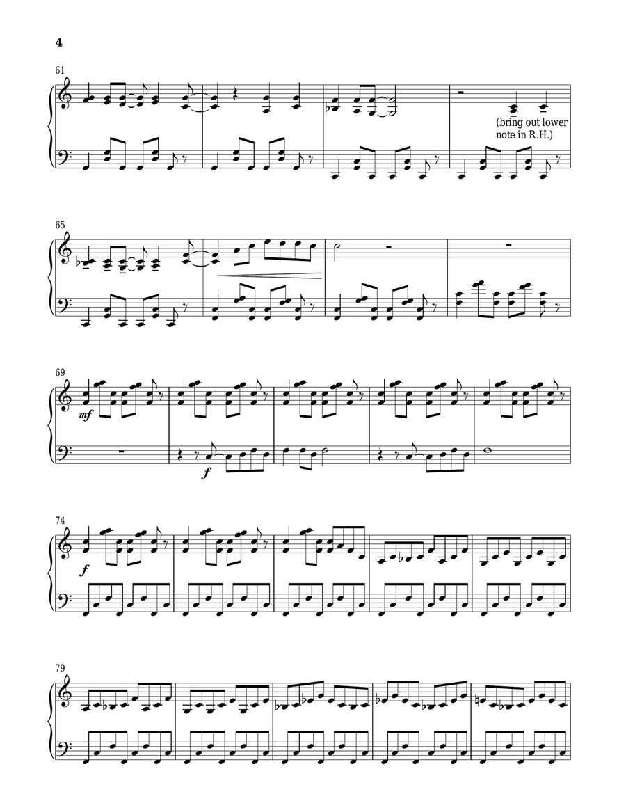 Paraphrase (Someone In A Tree) Piano Solo scores gallery preview page 4