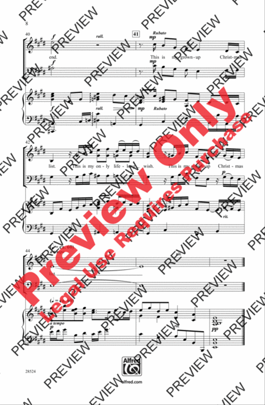 Grown-Up Christmas List 3-Part scores gallery preview page 8