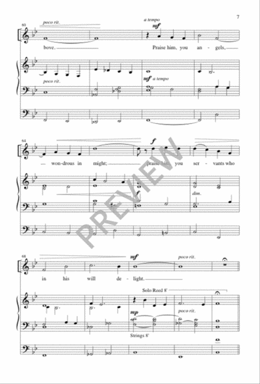 O Come, My Soul, Sing Praise to God 4-Part scores gallery preview page 6