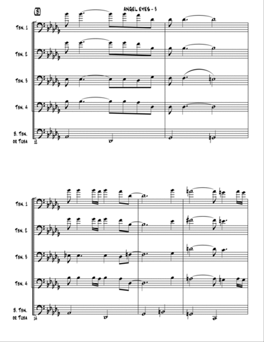 Angel Eyes Brass Quintet scores gallery preview page 4