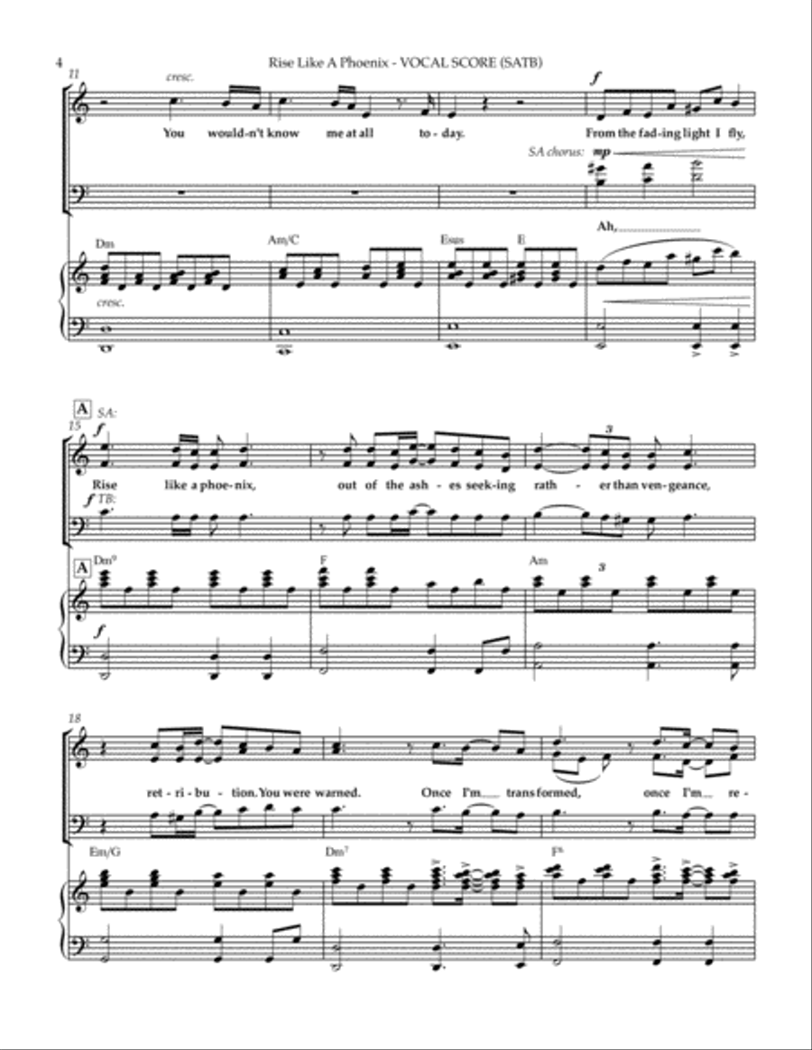 Rise Like A Phoenix 4-Part scores gallery preview page 4