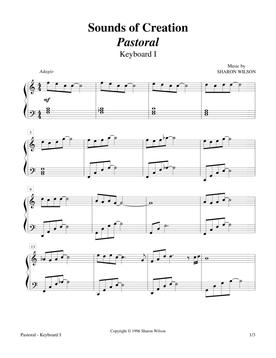 Sounds of Creation - Pastoral (Keyboard Duet; 2 Pianos, 4 Hands) 2 Pianos, 4-Hands scores gallery preview page 1