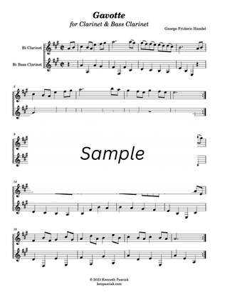 Gavotte (HWV 491) (for Clarinet & Bass Clarinet)