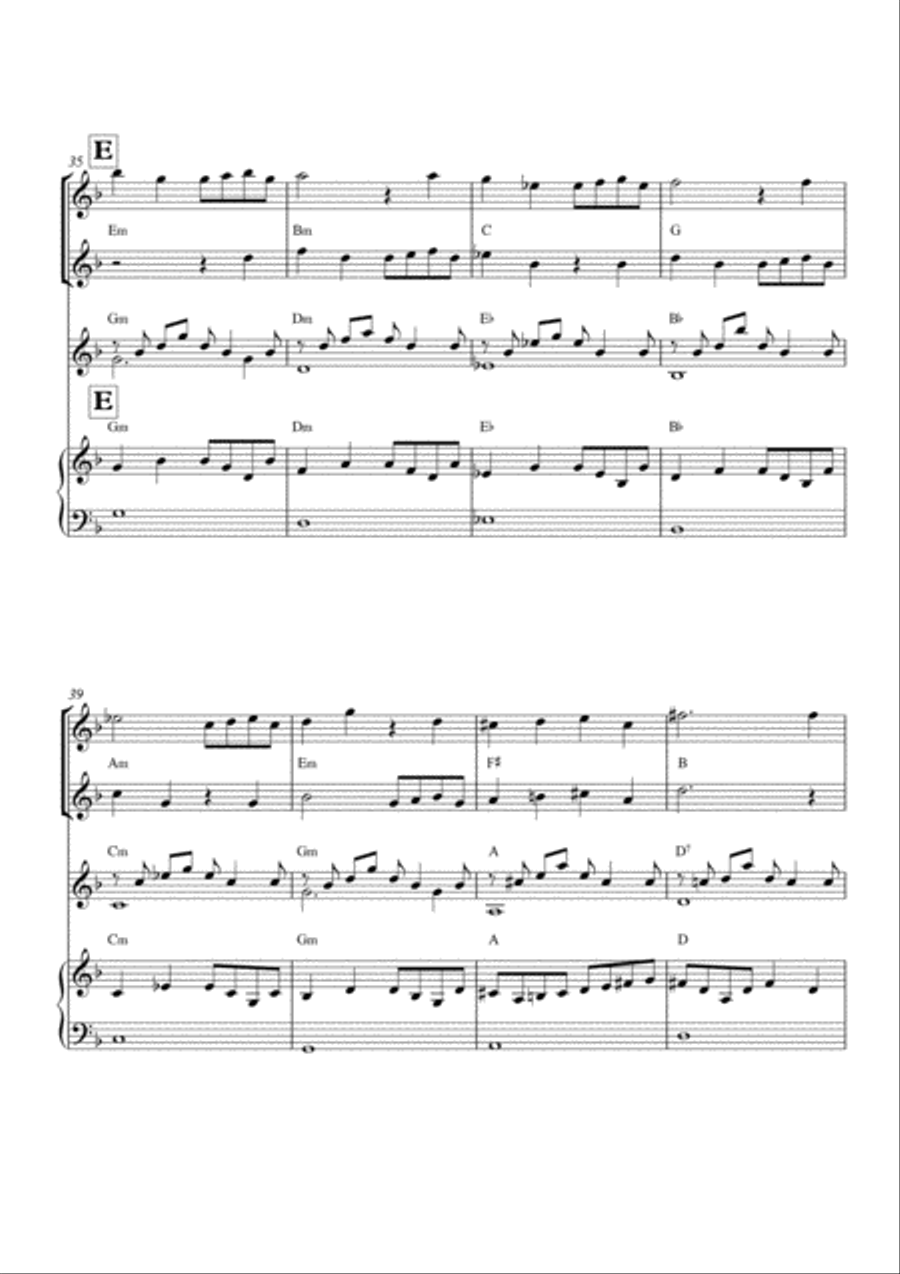 Melodious Instrumental Interlude 2'01 in F for 2 flutes, guitar and/or piano by Simon Peberdy image number null