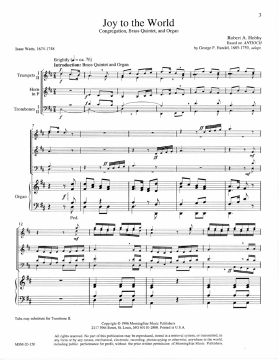Joy to the World (Antioch) Choir scores gallery preview page 1