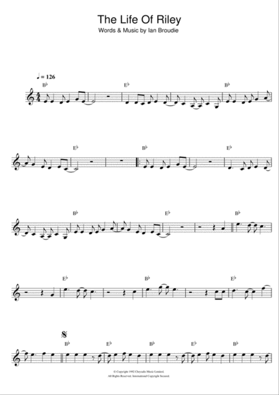 The Life Of Riley Clarinet Solo scores gallery preview page 1
